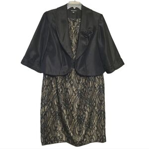 Dana Kay | Women's Two Piece Lace Cocktail Dress and Jacket (Size 14W)